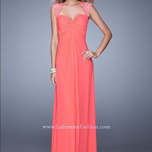 La Femme Grapefruit Prom Dress 0